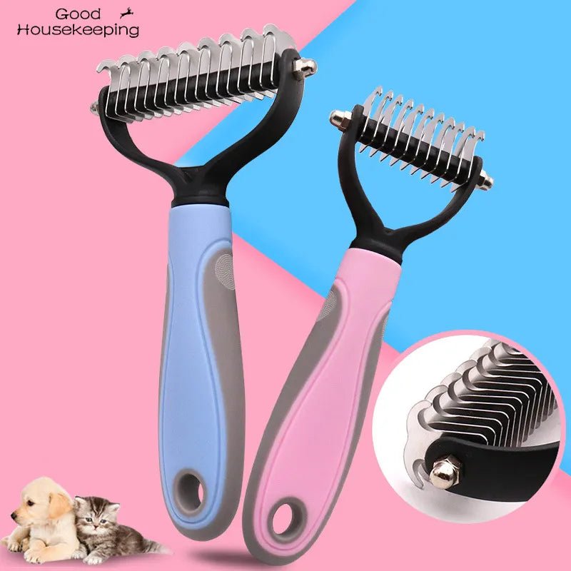 Pet Fur Knot Cutter, Comb, and Shedding Tool