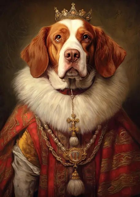 Pet Portrait Dog King Regal Royal Animals Canvas Painting