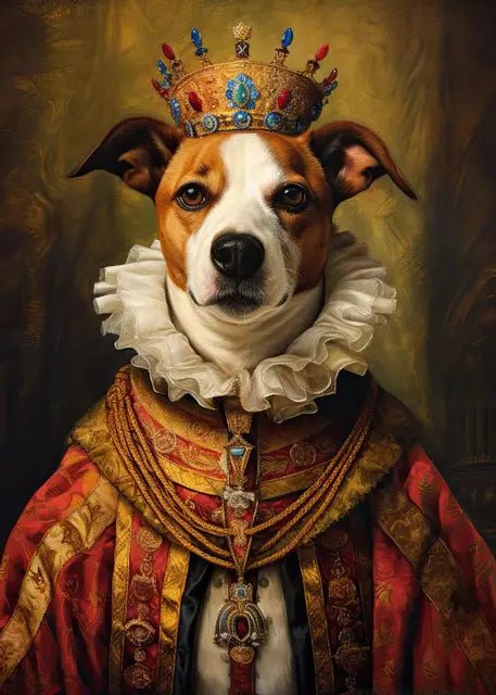 Pet Portrait Dog King Regal Royal Animals Canvas Painting