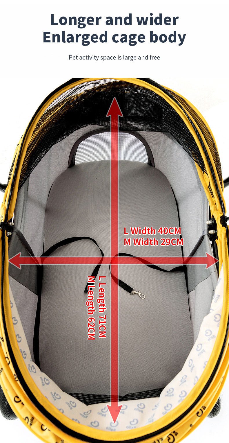 Pet Stroller Lightweight Foldable with Snap Closure Hood