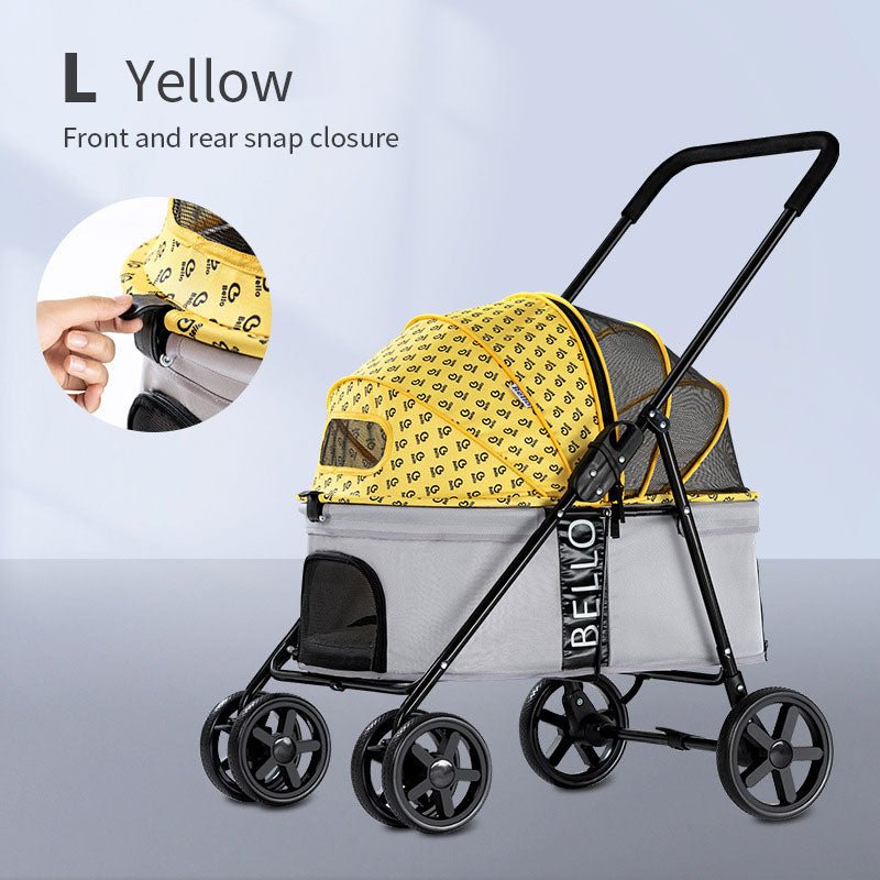 Pet Stroller Lightweight Foldable with Snap Closure Hood