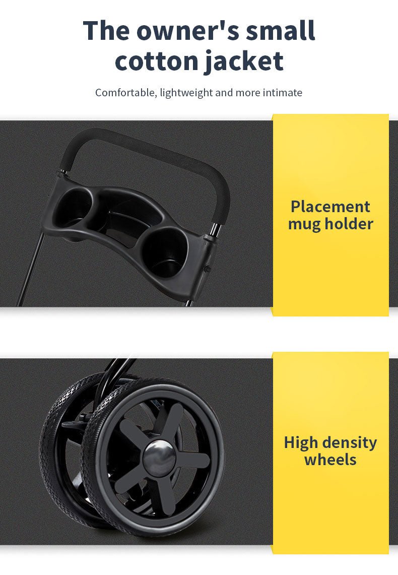 Pet Stroller Lightweight Foldable with Snap Closure Hood