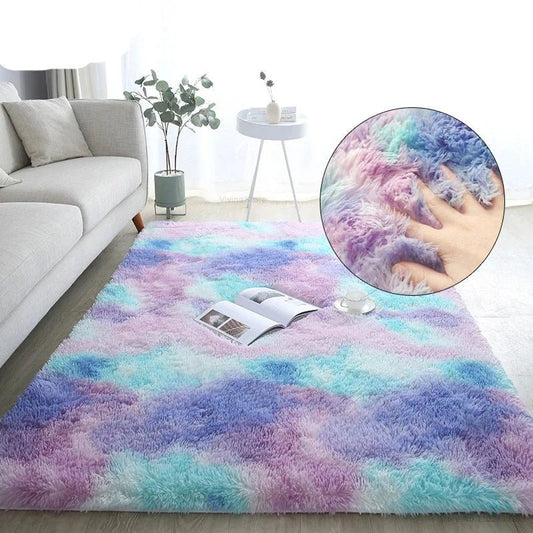Rainbow Fluffy Pet Rug