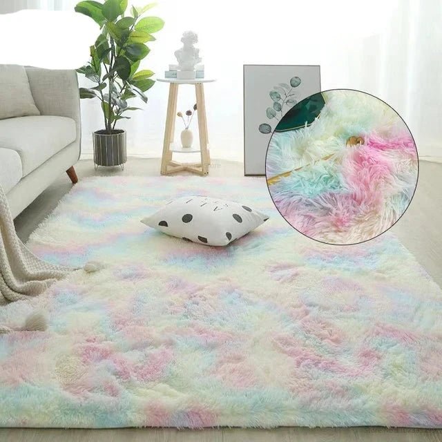 Rainbow Fluffy Pet Rug