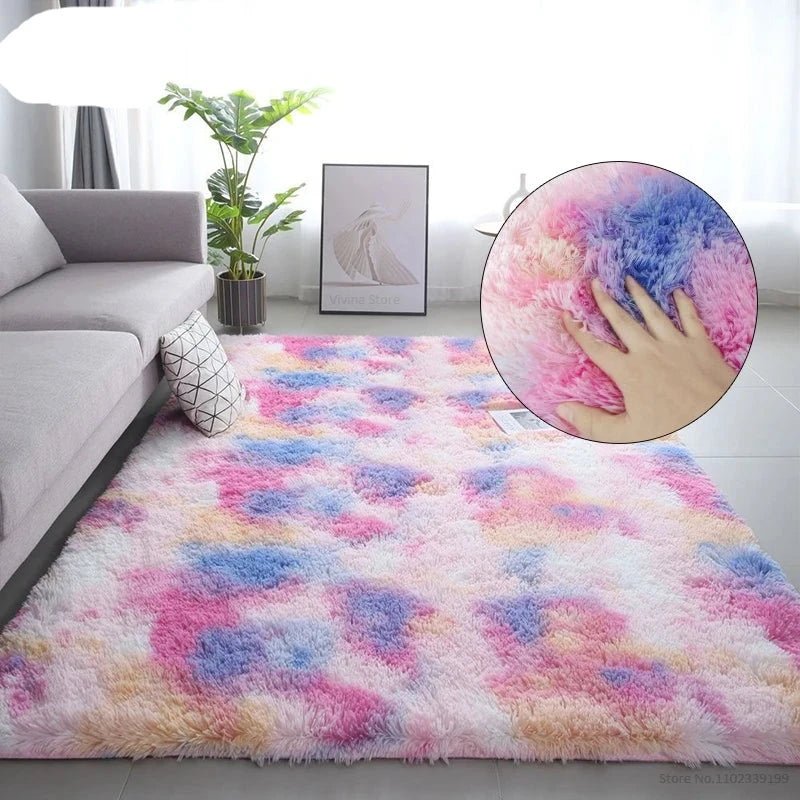 Rainbow Fluffy Pet Rug
