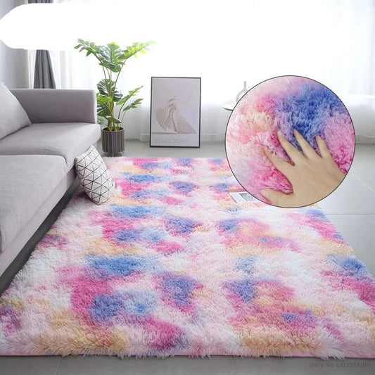 Rainbow Fluffy Pet Rug