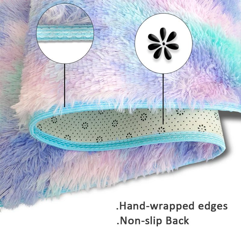 Rainbow Fluffy Pet Rug