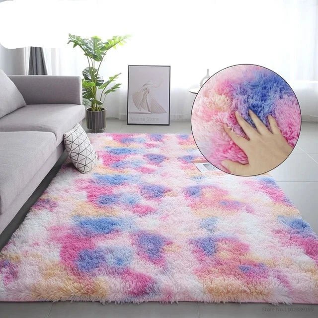 Rainbow Fluffy Pet Rug
