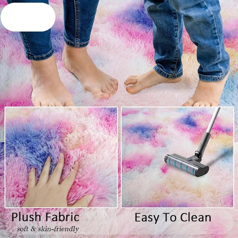Rainbow Fluffy Pet Rug