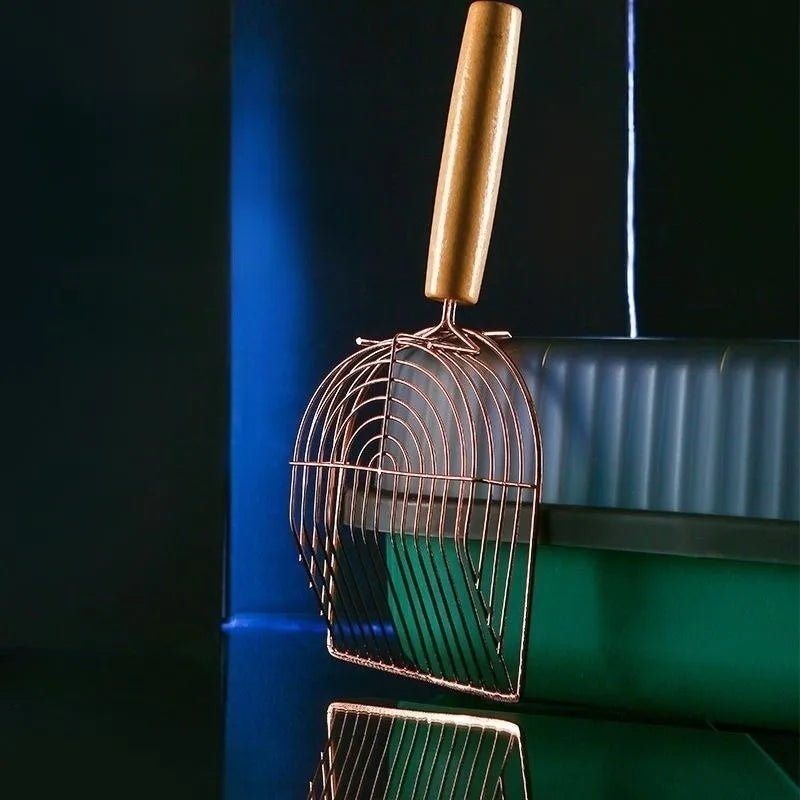 Rose Gold Cat Litter Metal Scooper with Hook