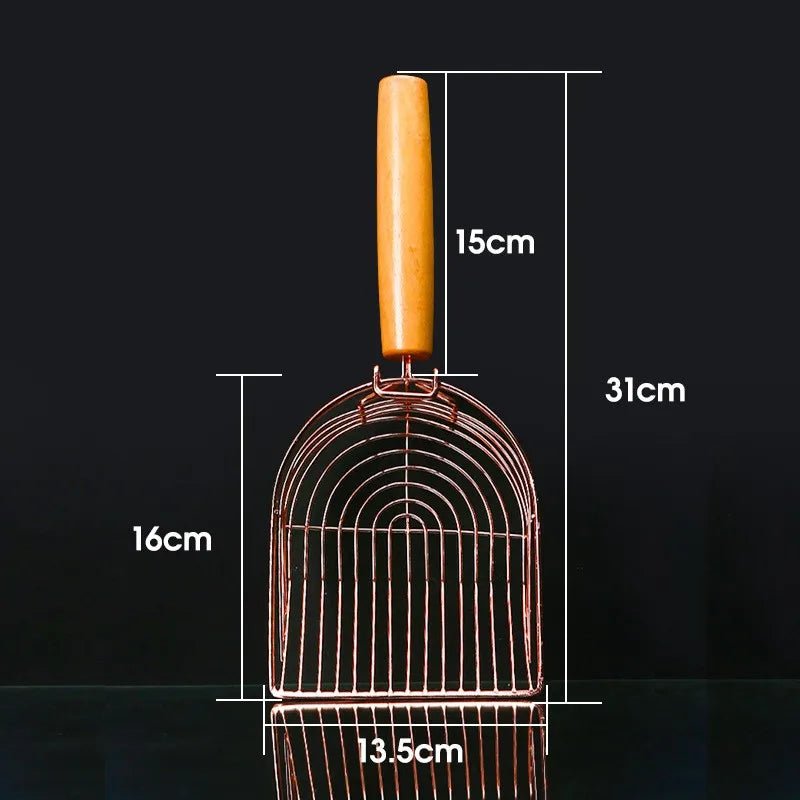 Rose Gold Cat Litter Metal Scooper with Hook