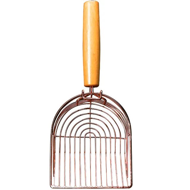 Rose Gold Cat Litter Metal Scooper with Hook