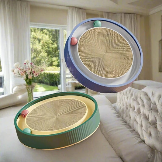 Round Cat Scratching Board with Ball with Nail Sharpening