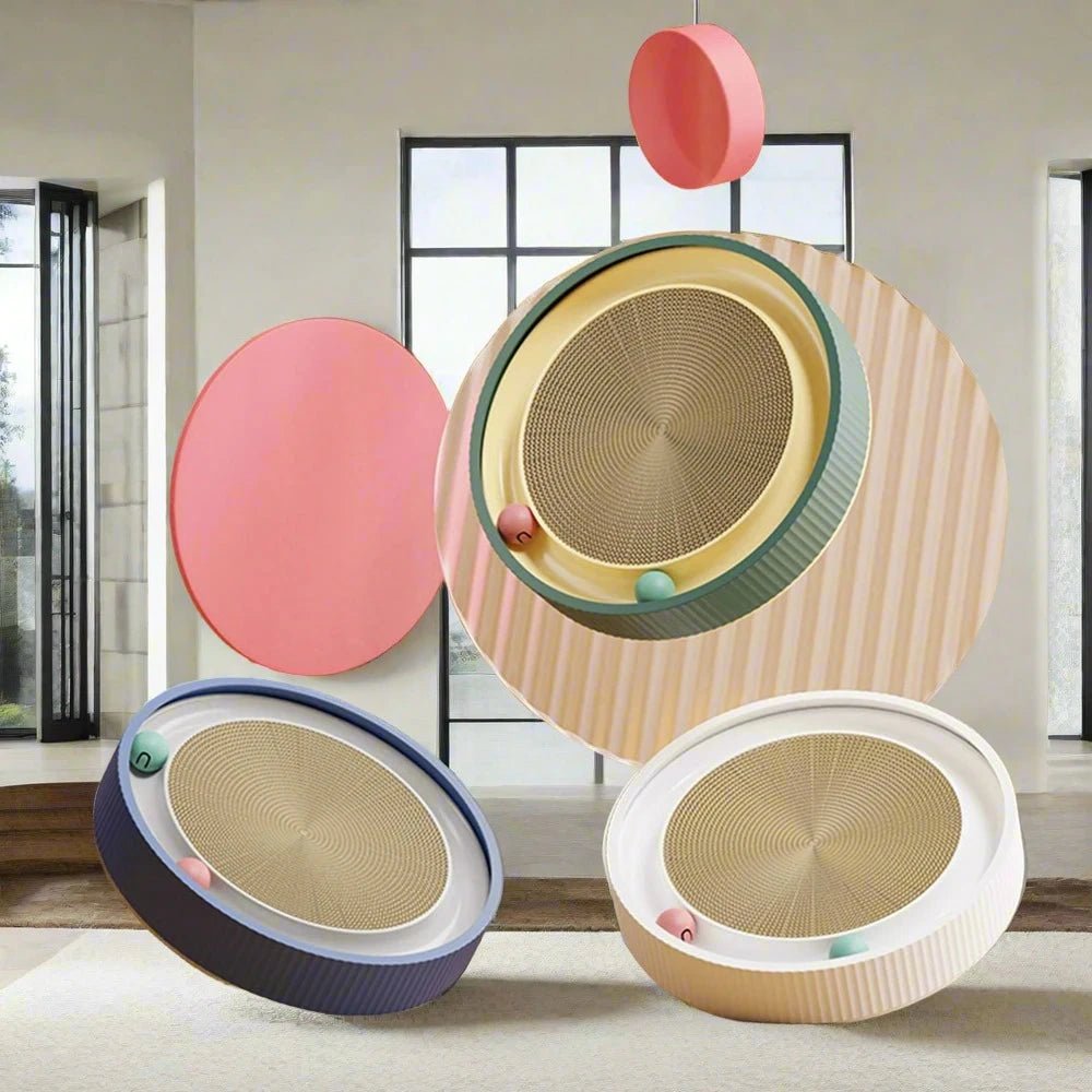 Round Cat Scratching Board with Ball with Nail Sharpening