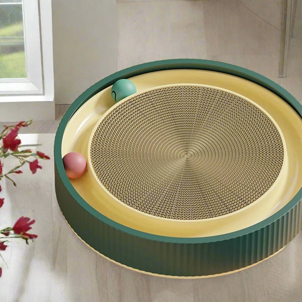 Round Cat Scratching Board with Ball with Nail Sharpening