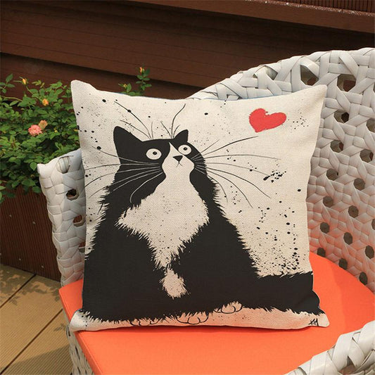 Scared Cat Anime Pillow Cushion for Indoor Sofas or Outdoor Chairs
