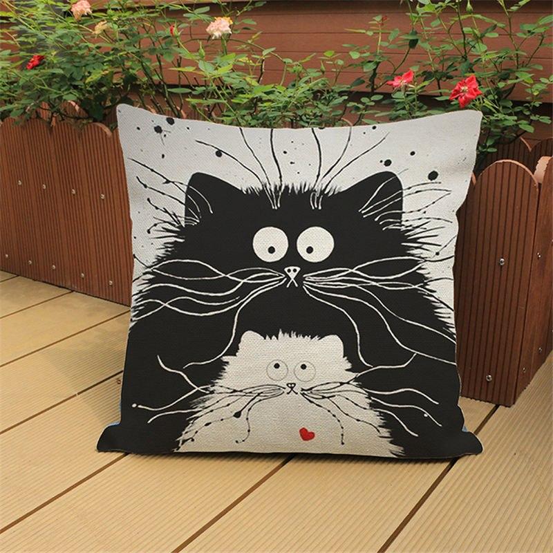 Scared Cat Anime Pillow Cushion for Indoor Sofas or Outdoor Chairs