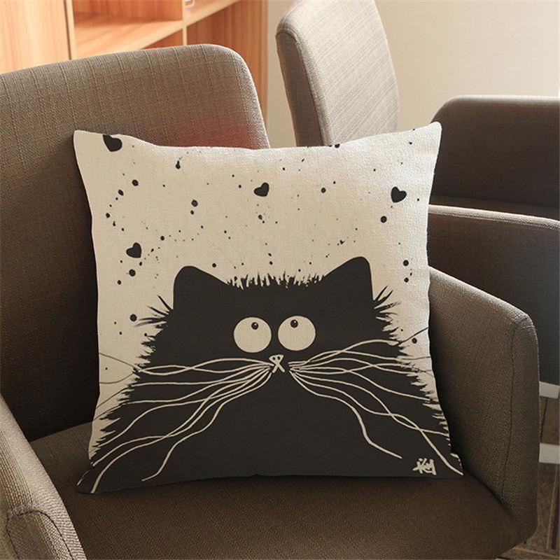 Scared Cat Anime Pillow Cushion for Indoor Sofas or Outdoor Chairs
