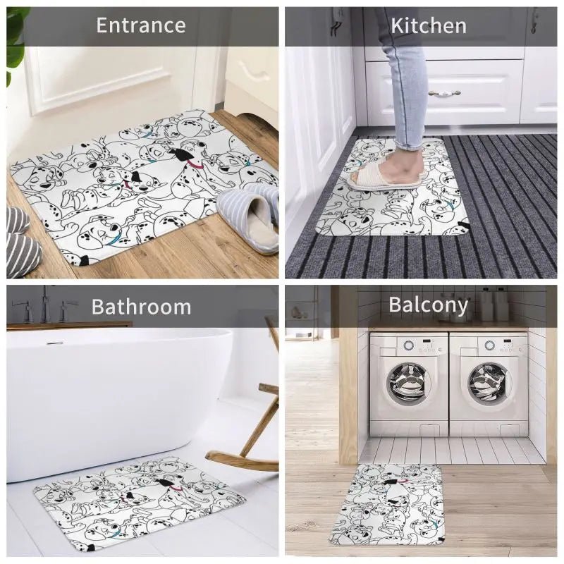 Sleeping Dalmations Font Door Floor Entrance Mat