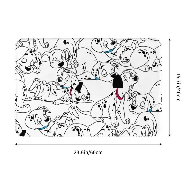 Sleeping Dalmations Font Door Floor Entrance Mat