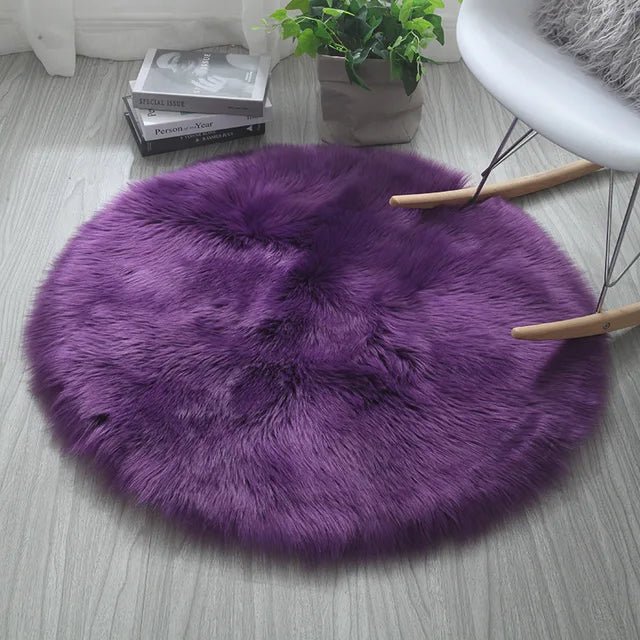 Soft Fluffy Round Plush Decorative Carpet
