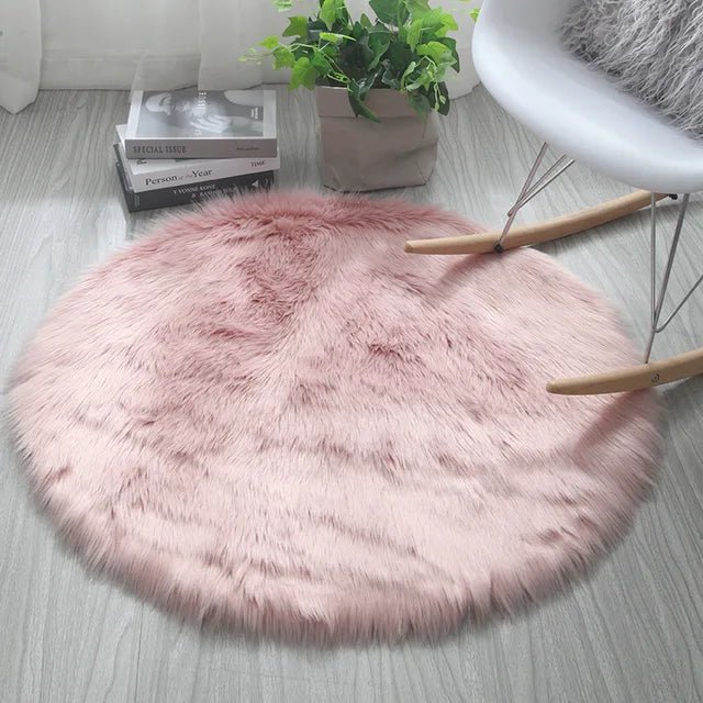 Soft Fluffy Round Plush Decorative Carpet