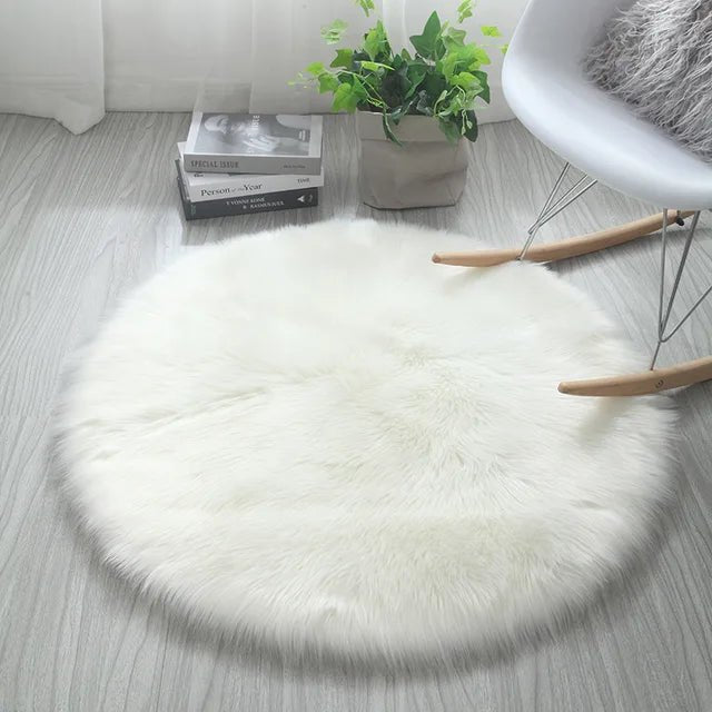 Soft Fluffy Round Plush Decorative Carpet