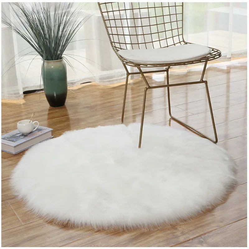 Soft Fluffy Round Plush Decorative Carpet