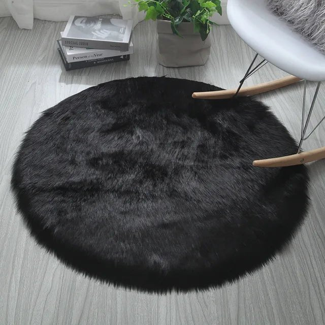 Soft Fluffy Round Plush Decorative Carpet