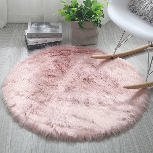 Soft Fluffy Round Plush Decorative Carpet