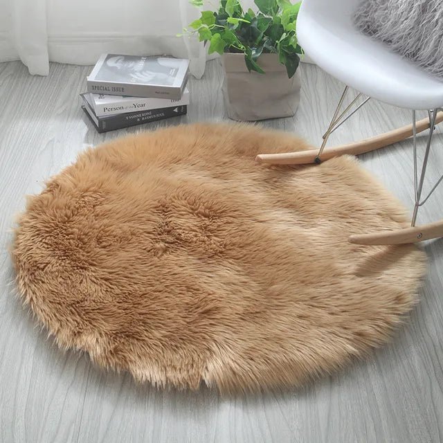 Soft Fluffy Round Plush Decorative Carpet