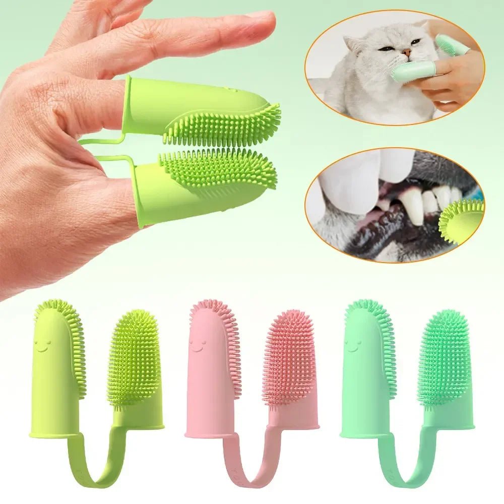 Soft Two-Finger Pet Toothbrush