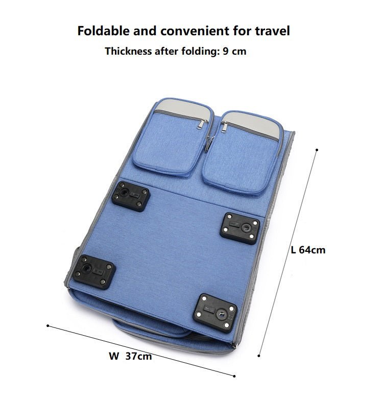 Spacious Folding Cat Carrier Luggage Backpack with Breathable Mesh and Holes