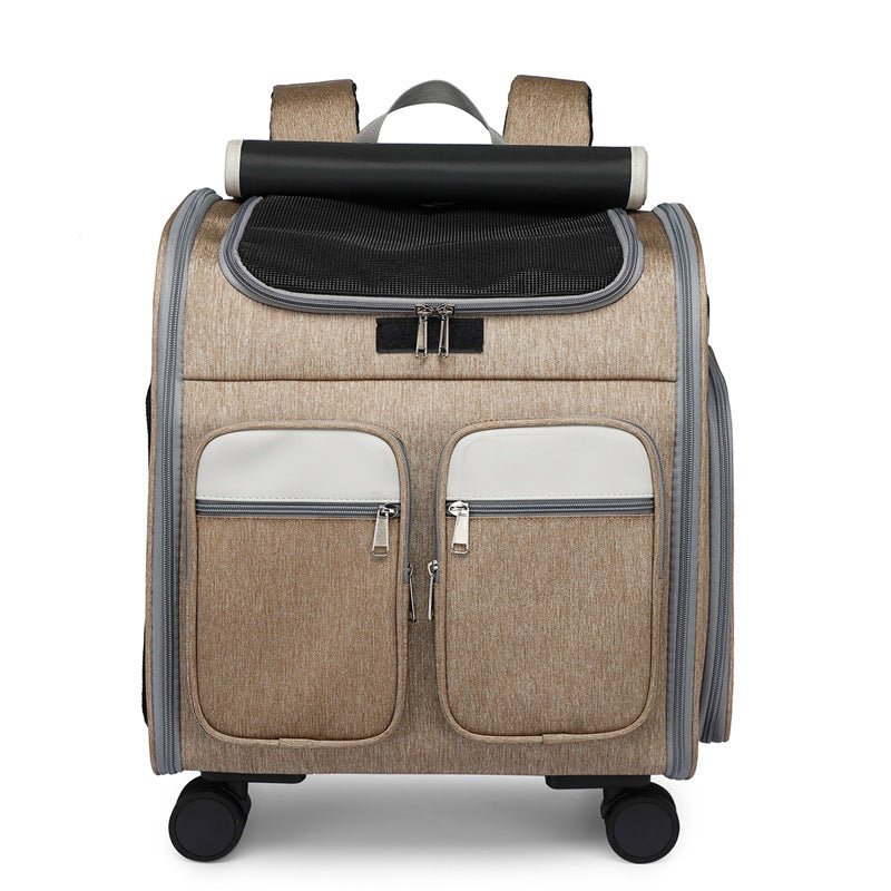 Spacious Folding Cat Carrier Luggage Backpack with Breathable Mesh and Holes