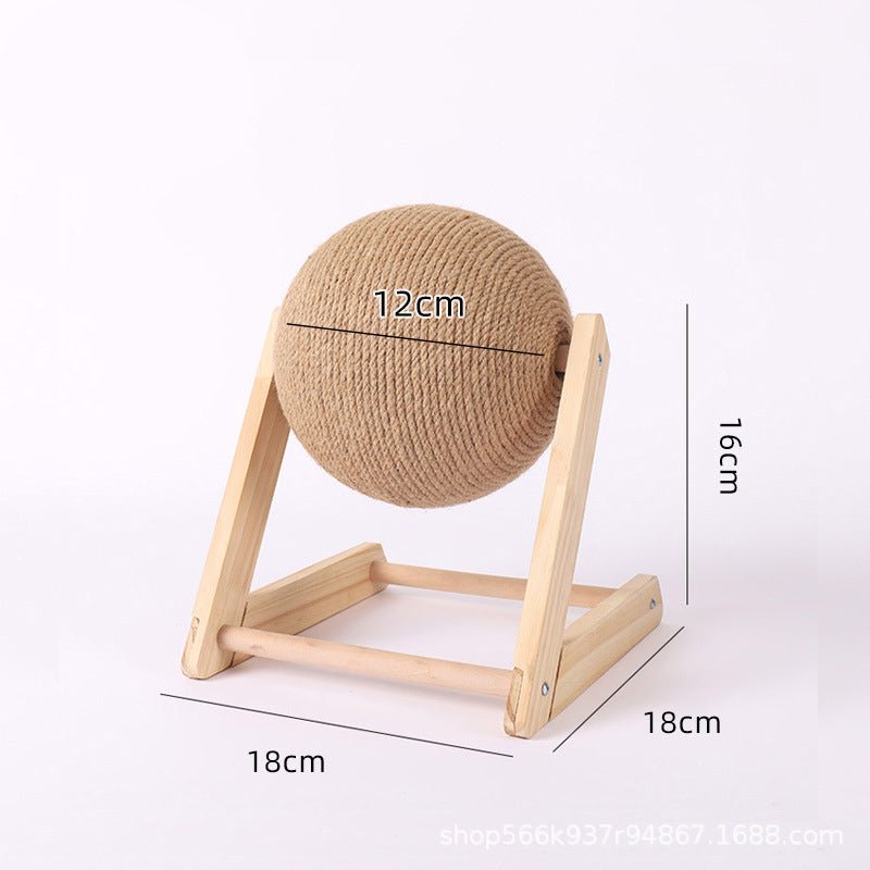 Spherical Wooden Cat Scratching Ball