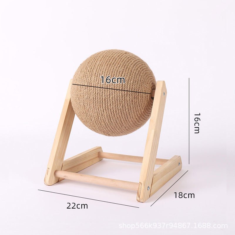 Spherical Wooden Cat Scratching Ball