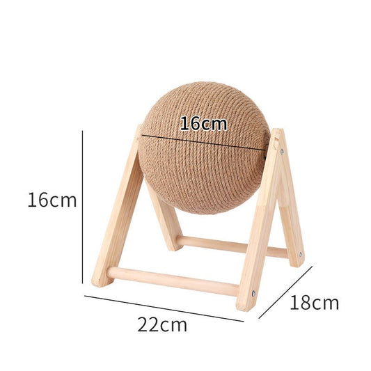 Spherical Wooden Cat Scratching Ball