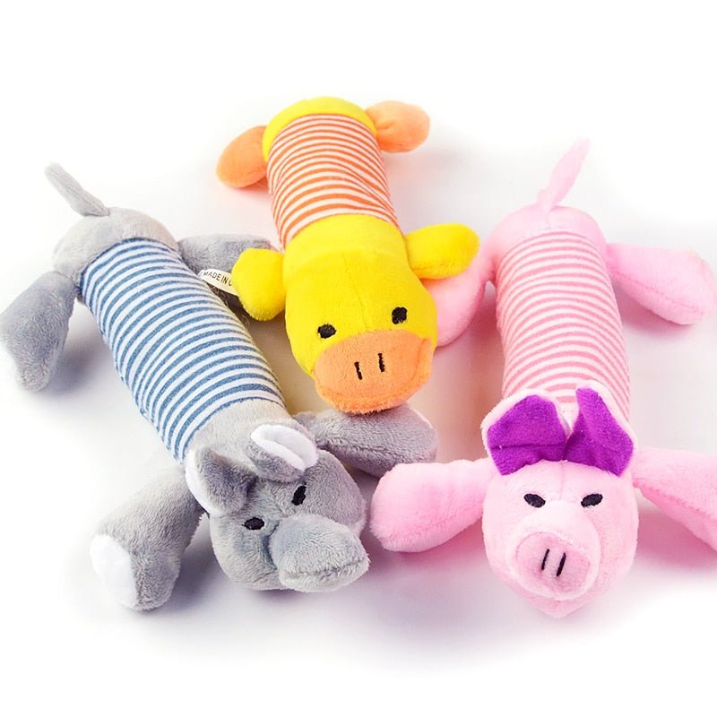 Squeak-n'-Chew Fleece Plush Toy (Pig, Elephant, and Duck)
