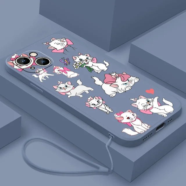 The Aristocats Marie Phone Case For Apple iPhone 14 13 12 mini 11 Pro 8 7 Plus XR XS X Max Liquid Rope Funda Cover