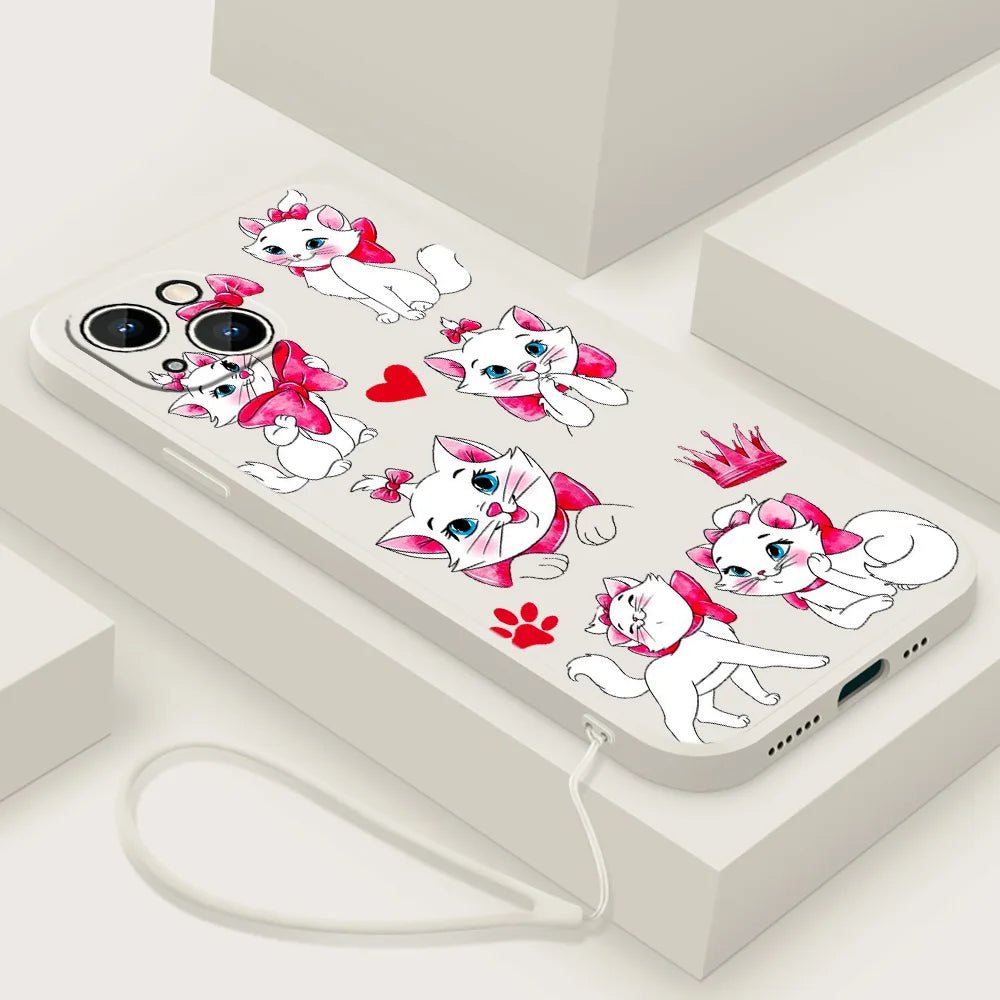 The Aristocats Marie Phone Case For Apple iPhone 14 13 12 mini 11 Pro 8 7 Plus XR XS X Max Liquid Rope Funda Cover