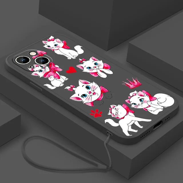 The Aristocats Marie Phone Case For Apple iPhone 14 13 12 mini 11 Pro 8 7 Plus XR XS X Max Liquid Rope Funda Cover
