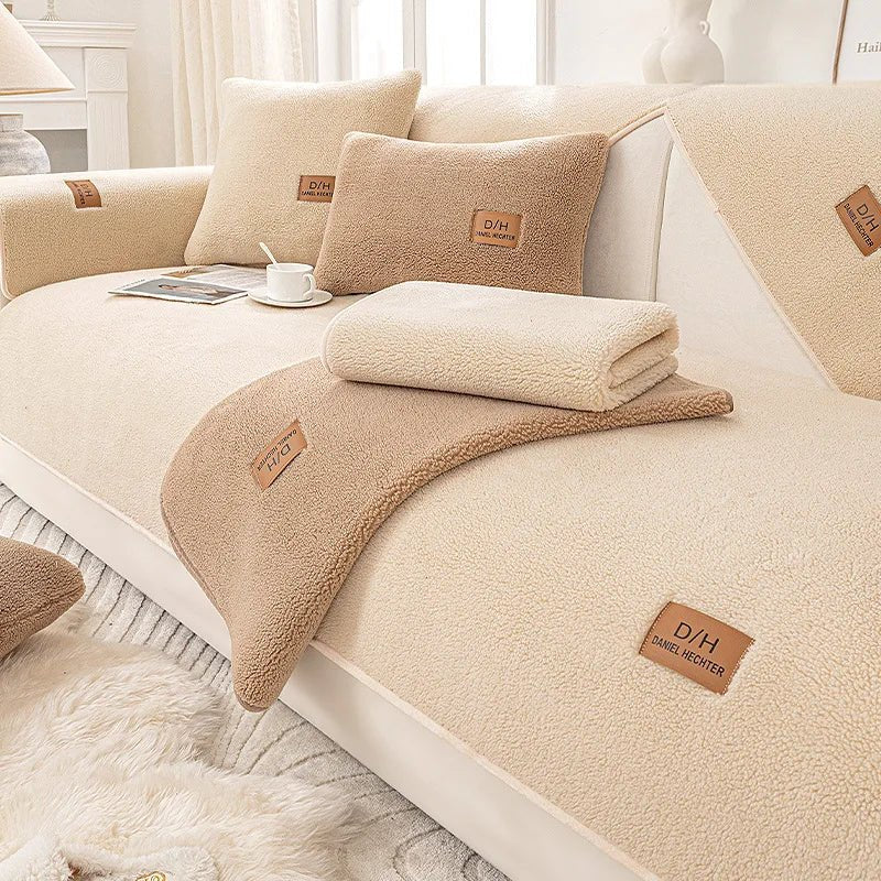 Thickened Wool Velvet Winter Sofa Cover