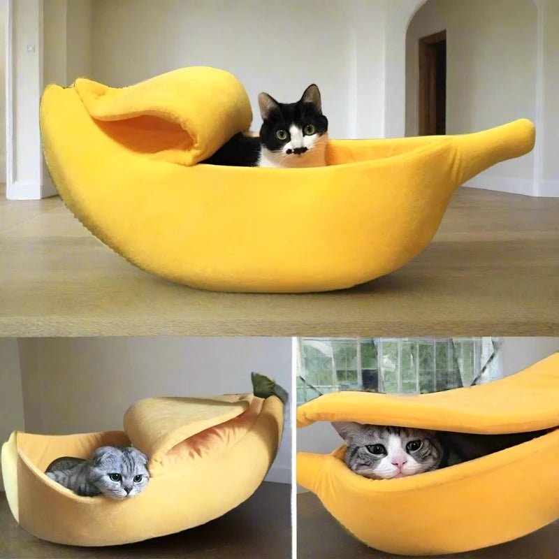 Warm Banana Shaped Portable Cat Bed