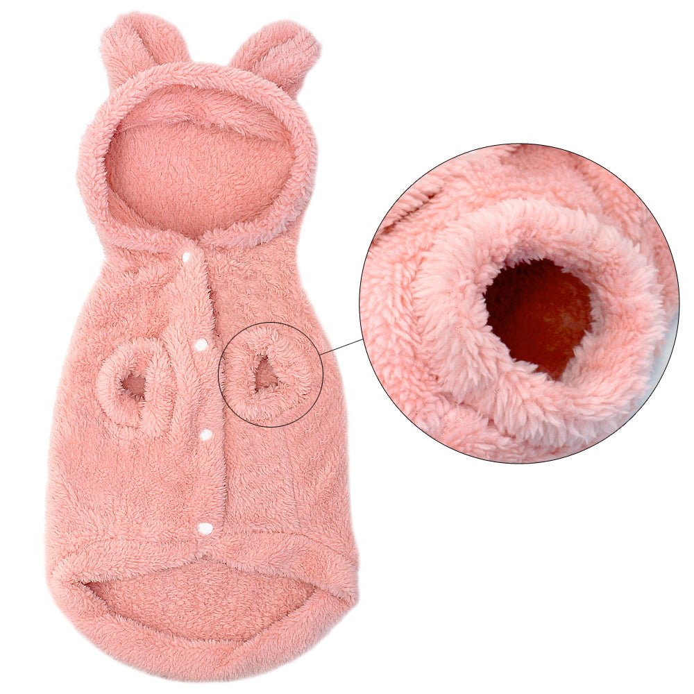 Warm Fuzzy Bunny Winter Parka for Cats to Medium Sized Dogs