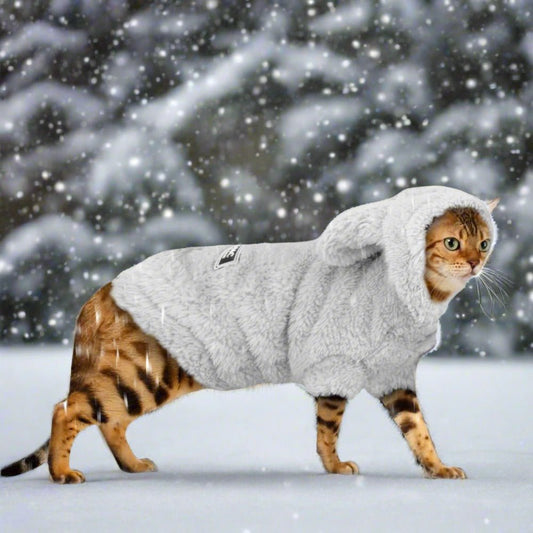 Warm Fuzzy Bunny Winter Parka for Cats to Medium Sized Dogs