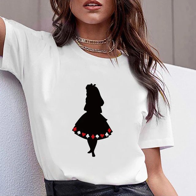 We're All Mad Here Alice in Wonderland T-Shirt for Women