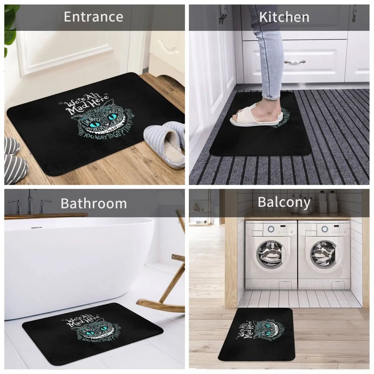 We're All Mad Here Cheshire Cat Absorbent Doormat