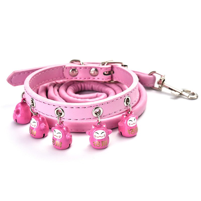 Winnie-The-Pooh Cartoon Bells Pet Collar and Leash Set