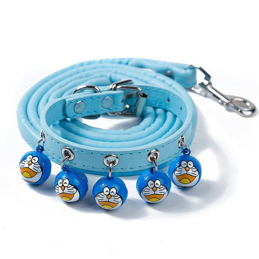 Winnie-The-Pooh Cartoon Bells Pet Collar and Leash Set