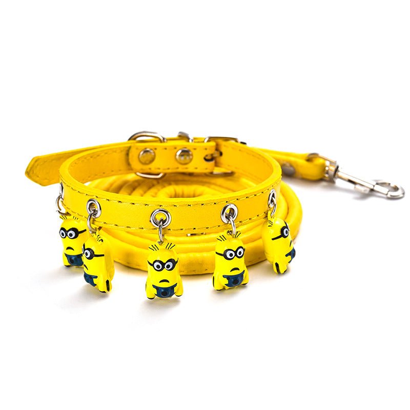 Winnie-The-Pooh Cartoon Bells Pet Collar and Leash Set